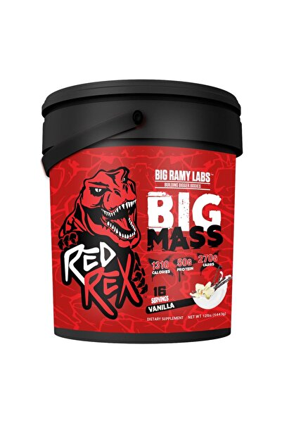 BIG RAMY LABS ريد ريكس بيج ماس، بنكهة الفانيليا، 12 رطلاً، يدعم إصلاح العضلات...