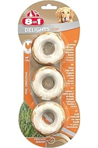 8in1 Delights Tavuklu Halka Köpek Kemiği 3 Adet