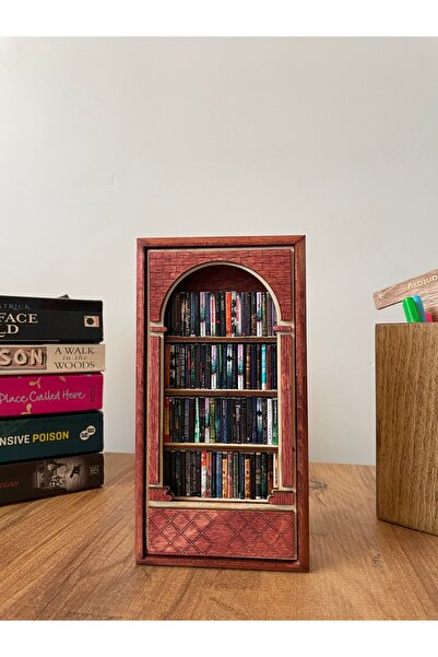 AHRAR WOOD Eyvan Mini Kitaplık, Minyatür Kitap Mini Kitaplık,Anksiyete Stres ...