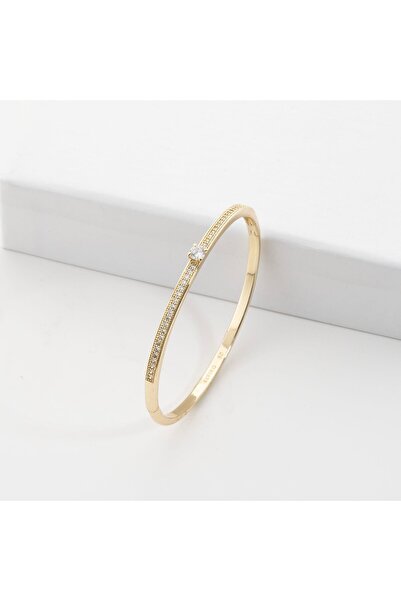 Zuum XUPING ÖZEL SERİ 14K ZİRKON TAŞLI TEKTAŞ KELEPÇE ÇELİK BİLEKLİK