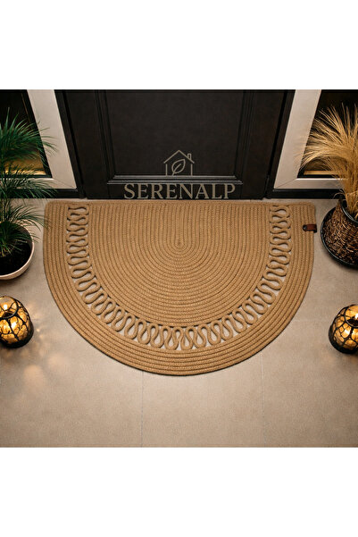 SERENALP سجادة ترحيب أمام الباب بتصميم نصف القمر، مصنوعة يدويًا، ديكور منزلي،...