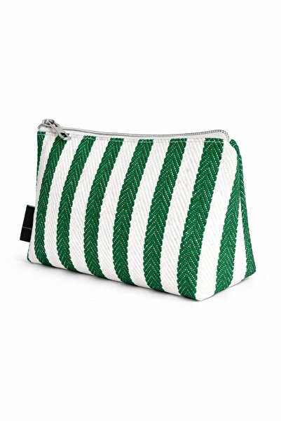 Tikatti Canvas Striped Makeup Bag with Braided Detail