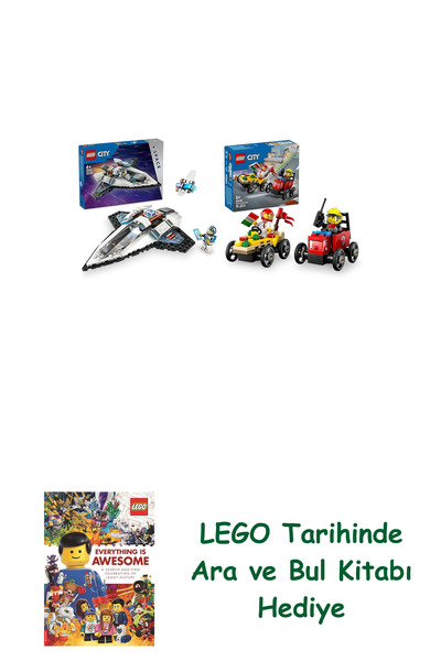 Bloomsbury مجموعة مركبات ليغو 142 (60430 + 60458) + هدية كتاب ليغو أرا وبل