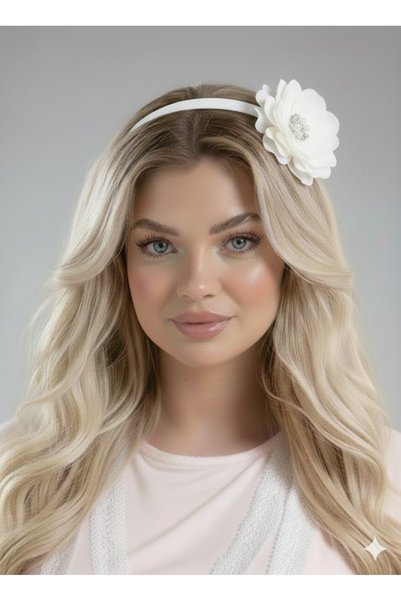 Lohusa Dünyasi Women's Ecru Floral Crown and Maternity Slippers