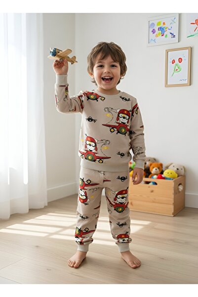 Pandaa pijama Patterned Children's Tracksuit Set