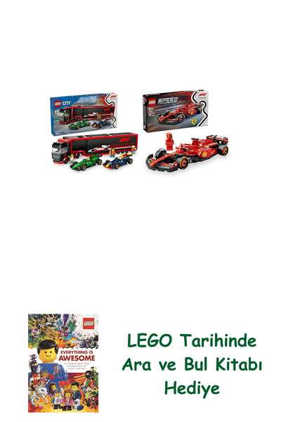 Bloomsbury Lego Vehicles Set 6 (60445 + 77242) + Lego Search and Find Book Gift