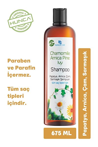 Hunca Care Papatya, Arnica, Çam, Sarmaşık Şampuan Tüm Saç Tipleri İçin 675 ml