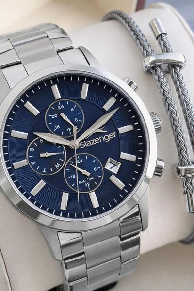 Slazenger Italian Design Bracelet Gift 2 Years Warranty 10 Atm Steel Men Wris...