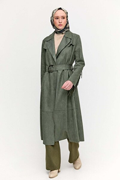 Setrms Püskül Detaylı Süet Dokulu Kap