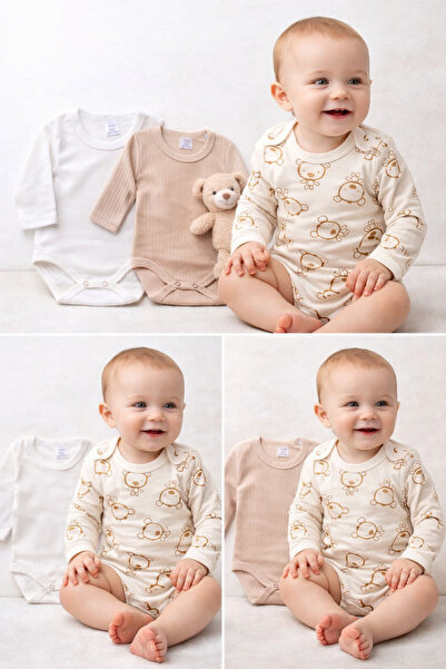 MYZİ STORE Baby Romper Bodysuit – 100% Cotton, Skin-Friendly, 0-1 / 0-3 / 3-6...