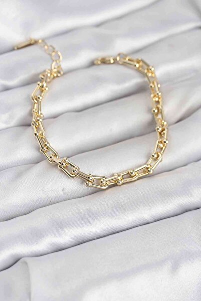 blackpure Dadya Gold Color Tifani Model Brass Women's Bracelet 1216165