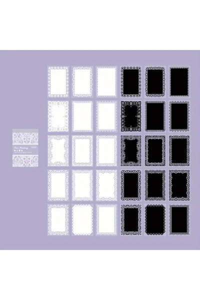 choice2 30 قطعة، ملصقات دانتيل سوداء وبيضاء بنمط عتيق، لتزيين الكتب والمذكرات...