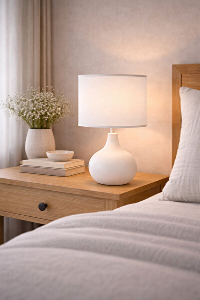 571 Store Ş Series Elipstic Table Lamp Metal Leg Fabric Head Lighting