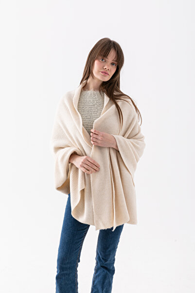 Cebe Thick Plain Soft Fleece-Lined Knitwear Shoulder Shawl – Stylish and Comf...