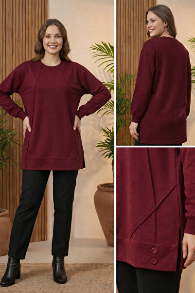 Birol Triko Women's Cherry Green Buttoned Tunic