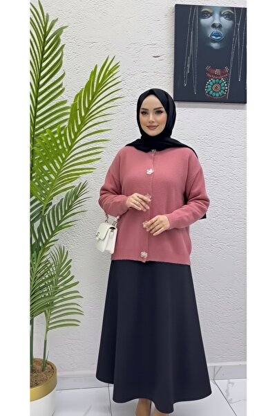 Nursay Massimo Cardigan Scuba Skirt Set
