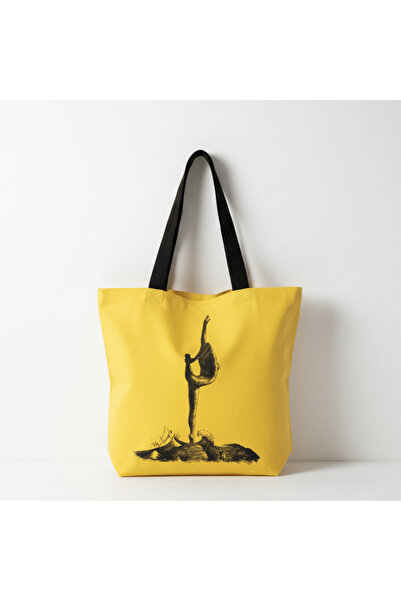 Baghashtag Bale Printed Yellow Cloth Bag