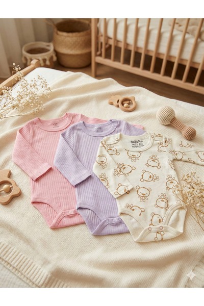 MYZİ STORE Baby Romper Bodysuit – 100% Cotton, Skin-Friendly, 0-1 / 0-3 / 3-6...