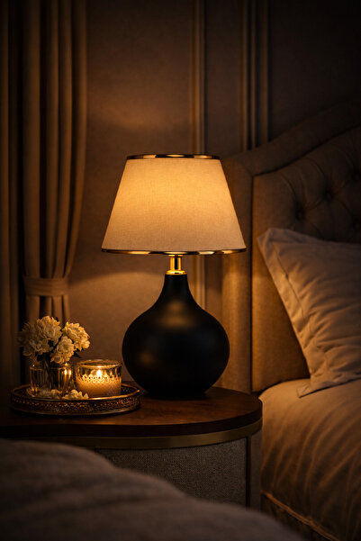 571 Store Ş Series Elipstic Table Lamp Metal Leg Fabric Head Lighting