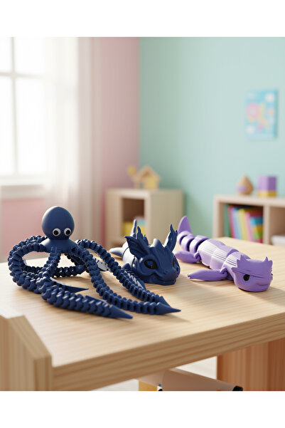 Keon Creation Dev Boy 3’lü Deniz Canlıları Oyuncak Seti – Hareketli Ahtapot, ...