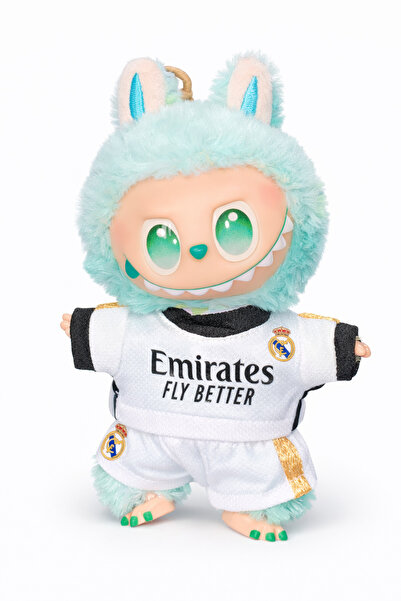 OEM Breloc de pluș - tip Labubu - 15 cm - îmbrăcat în echipamentul Real Madri...