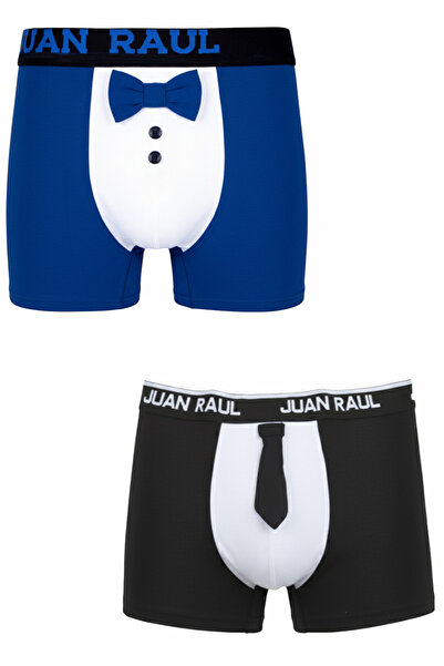 DeepSEA Чоловічий синьо-чорний комплект з 2 пар боксерів з принтом смокінга –...