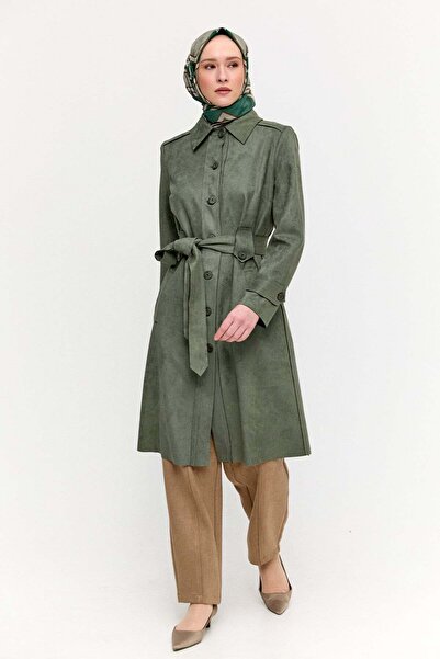 Setrms Kuşaklı Süet Görünümlü Kap