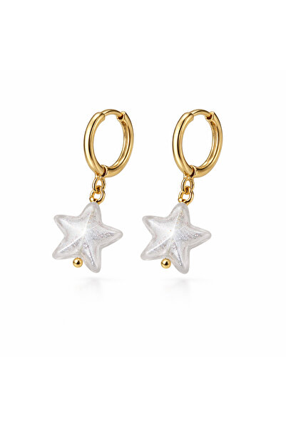 House of Crystals Gold Plated Earrings with Murano Star Pendants Rhea