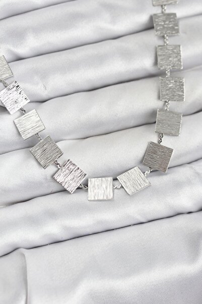 blackpure Dadya Square Plate Model Silver Color Women's Necklace 1216165