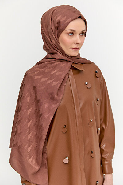 Setrms Geometrik Desenli Jakarlı Viskon Şal