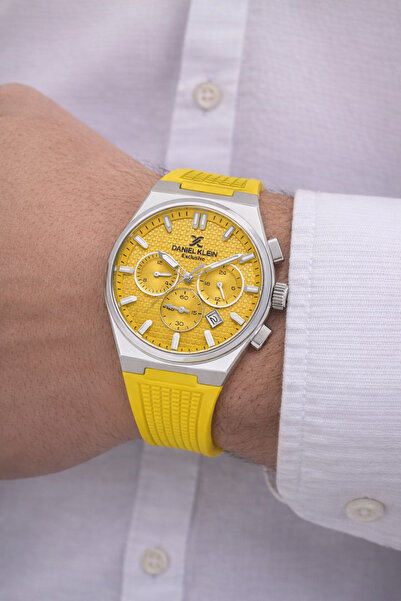 Daniel Klein Marka Exclusive Sarı Kadran İç Fonksiyonları Aktif Erkek Kol Saa...