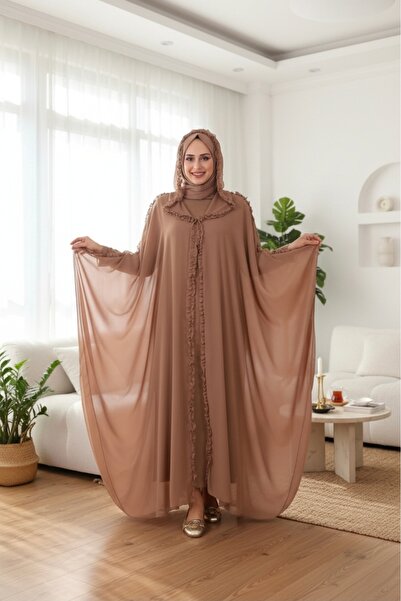 BYM Şifon pelerinli 2 li umre takımı