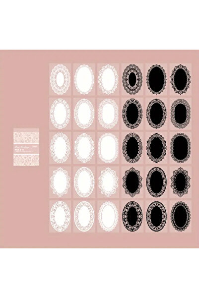 Choice1 30 قطعة، ملصقات دانتيل سوداء وبيضاء بنمط عتيق، لتزيين الكتب والمذكرات...