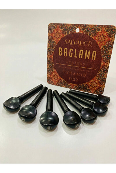 YANIKLAR MÜZİK Nokta Sedefli Abanoz Bağlama Saz Burgu Takımı (7 Adet) 0.22 Ba...