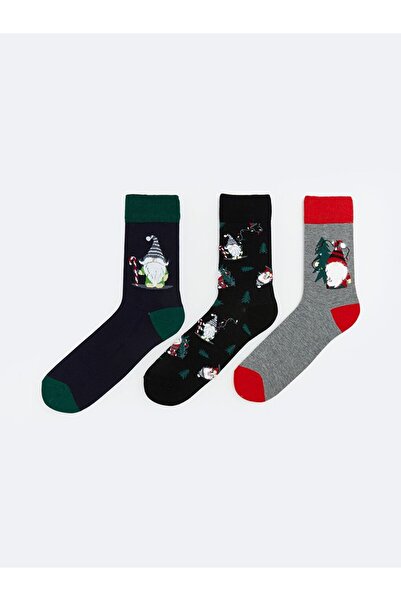 LC Waikiki New Year's Themed Men's Socks 3-Piece