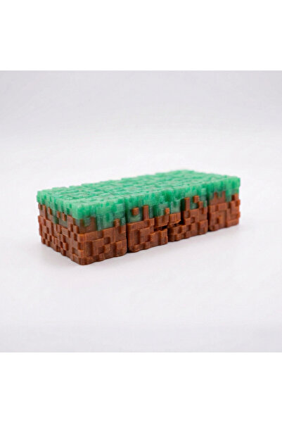 Genel Markalar Minecraft Temalı Sonsuz Küp - Çim Blok Tasarımlı 3D Baskı Fidg...