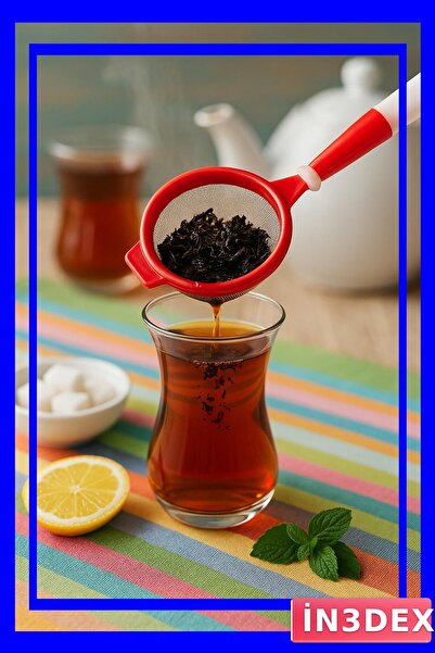 İN3DEX Red Plastic Tea Strainer for Teapot and Cup