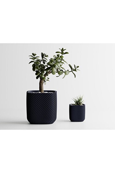 Sani Decorative Pot Sani, Malibu 92 x 92 x 93 mm, Dark Blue Matt