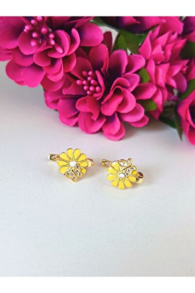 IAMIRA Silver earrings for girls yellow flower