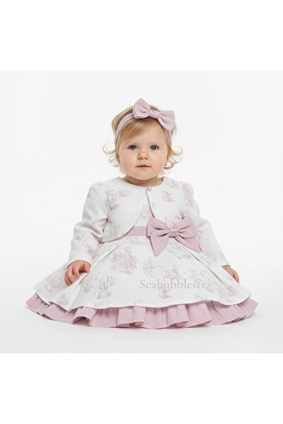 SeaBubbles Baby Girl Dress with Bolero Cardigan