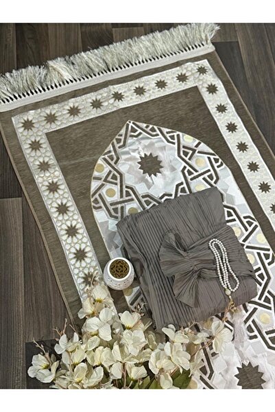 Miyar Prayer rug with prayer mat, embroidered sheet with headscarf