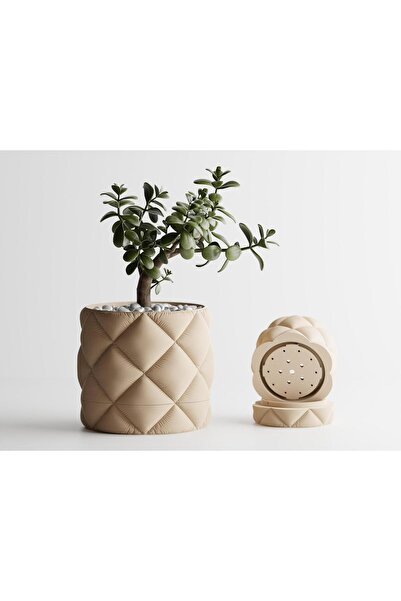 Sani Decorative pot Sani, Atlanta, small 91 x 91 x 85 mm, Sand Matt
