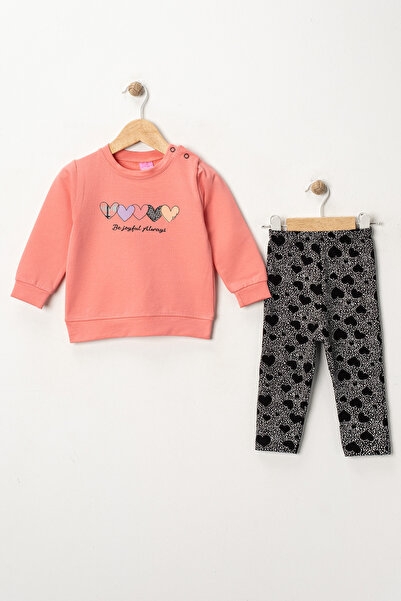 BABY SPORT طقم بناتي قطن مطبوع بأكمام طويلة 6-18 شهر
