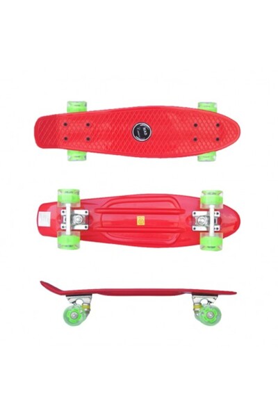 SPORTMANN Placă Mad Cruiser Penny cu roți LED ABEC 7-Roșu