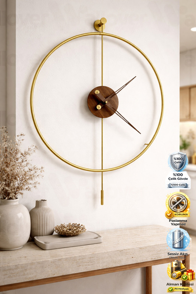 Wallover Design DEV BOY Tiktok Geniş Ceviz Göbekli Sessiz Metal Paslanmaz Pre...