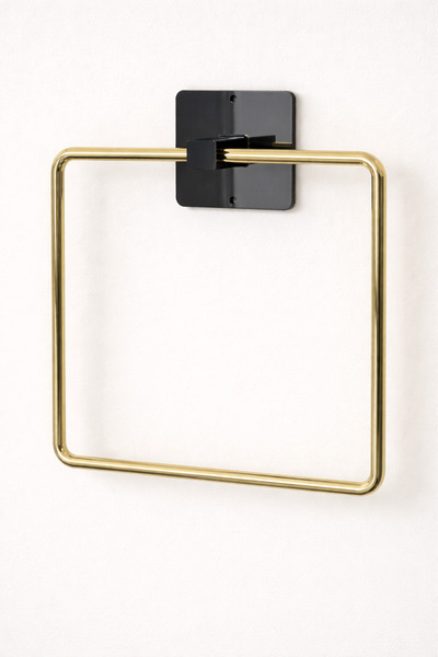 Mirilliahome Gold Kare Yapışkanlı Yuvarlak Havluluk | Mutfak ve Banyo Havlu A...