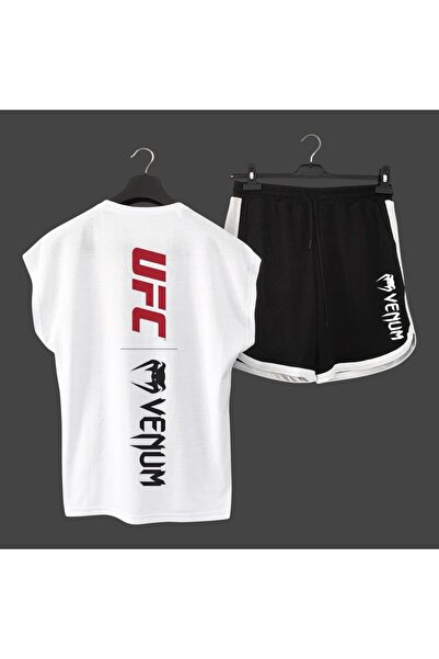 FS CABİN تيشيرت رياضي بأكمام صفر مطبوع من الأمام والخلف من UFC ومجموعة رياضية...