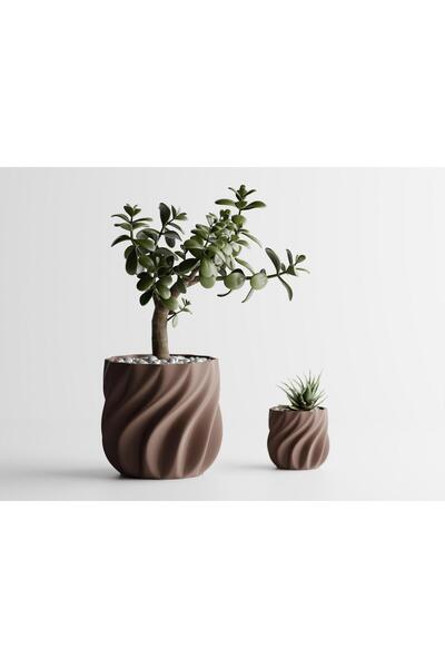 Sani Ghiveci decorativ Sani, Venice 119 x 119 x 112 mm, maro închis mat