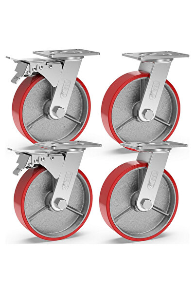 GBL Set of 4 swivel casters, 150 mm, total capacity 1280 kg, 360° rotation, P...