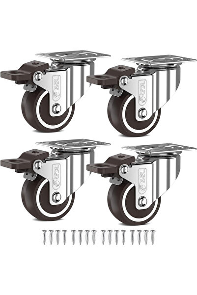 GBL Set of 4 universal furniture wheels, 50 mm, 360° swivel, capacity 200 kg,...